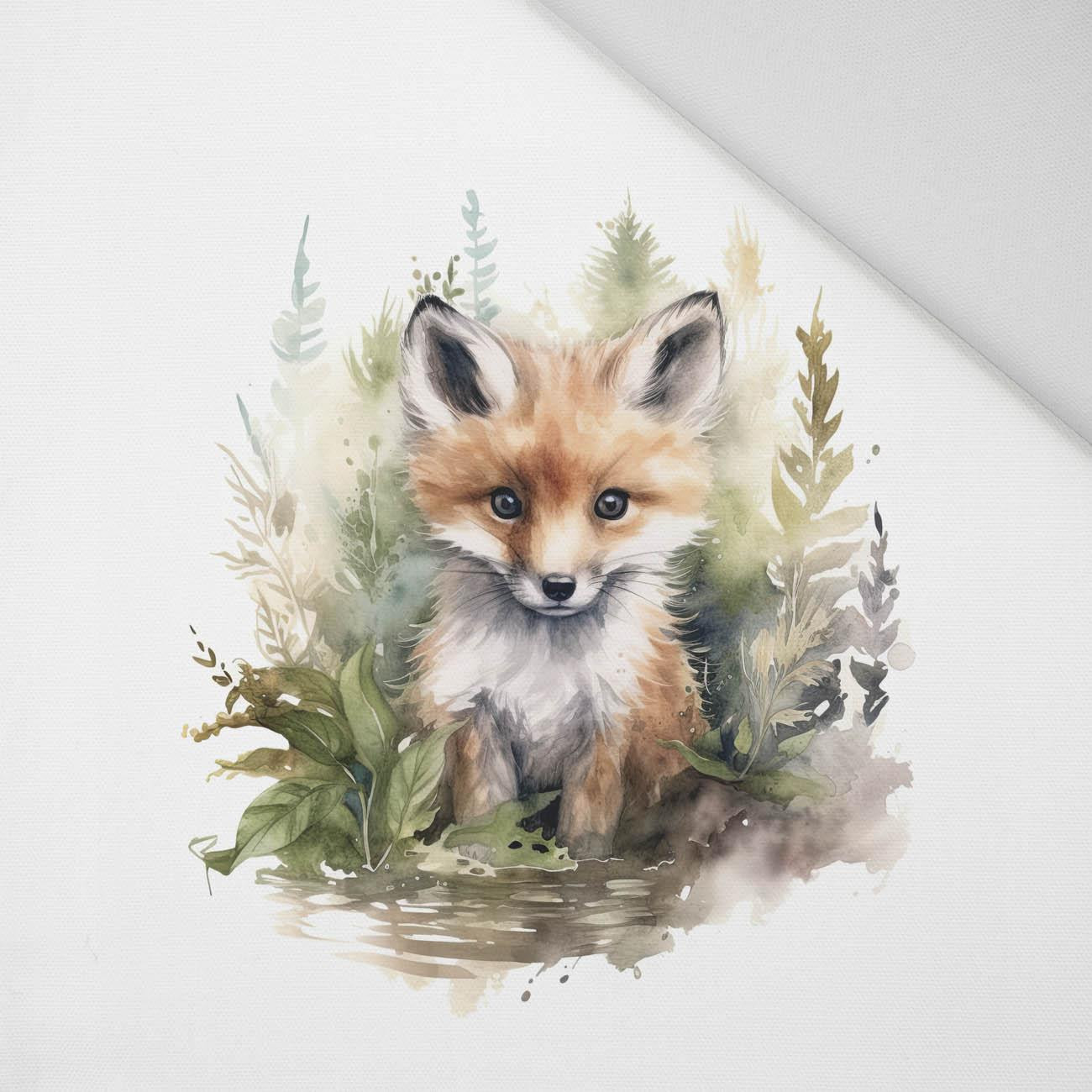 WATERCOLOR FOX - Paneel (60cm x 50cm) Panama 220g