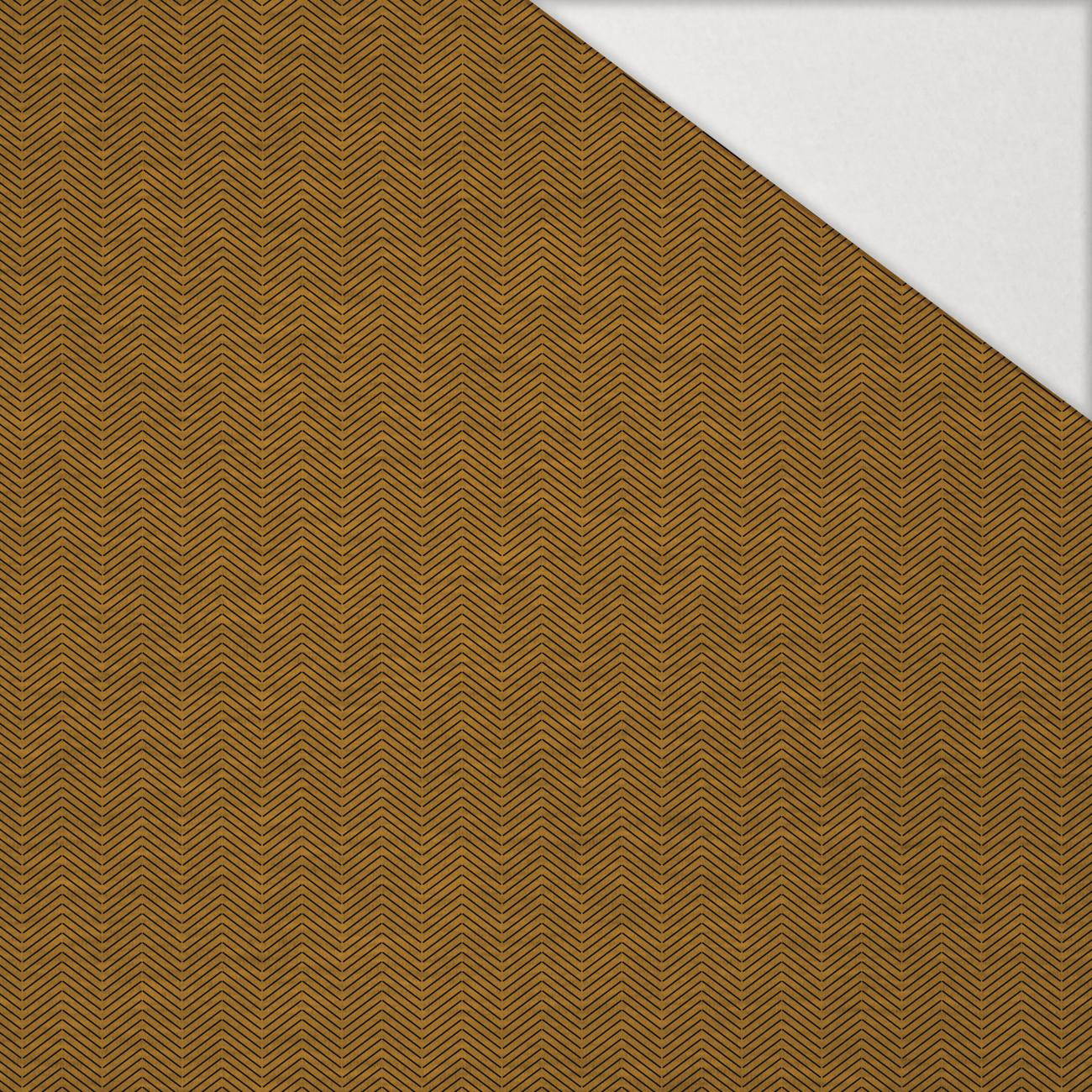 RYBÍ KOST / NOČNÍ VOLÁNÍ / hořčicový  - Hydrofobní česaná teplákovina