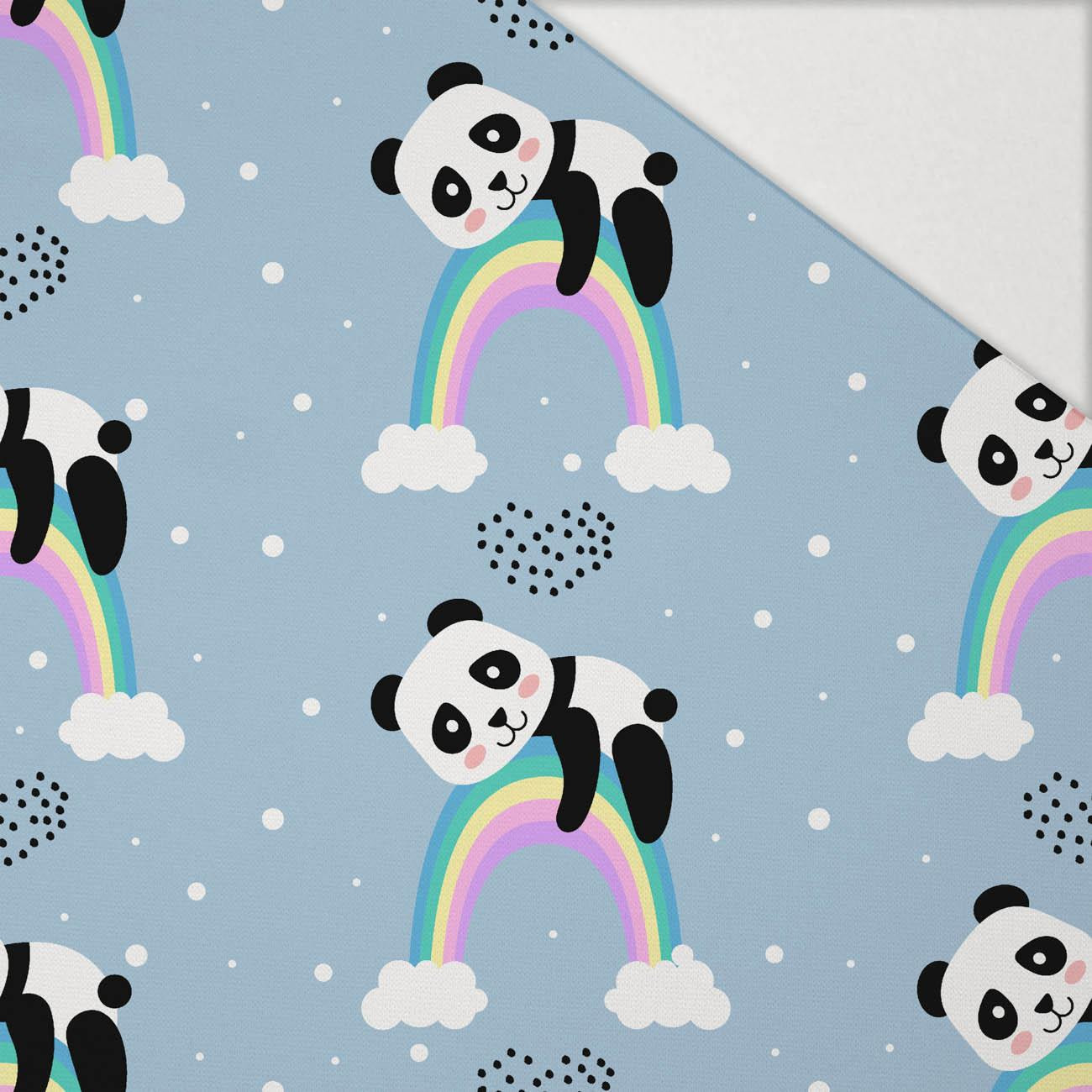 PANDA NA TĘCZY - Hydrofobní česaná teplákovina