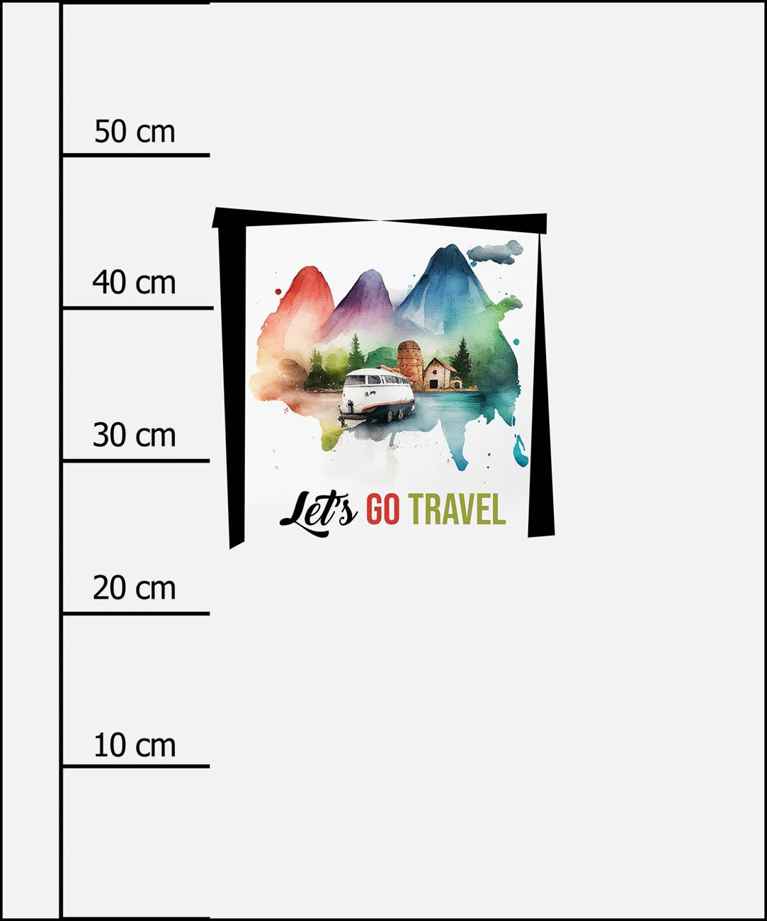 LET'S GO TRAVEL - panel (60cm x 50cm) teplákovina