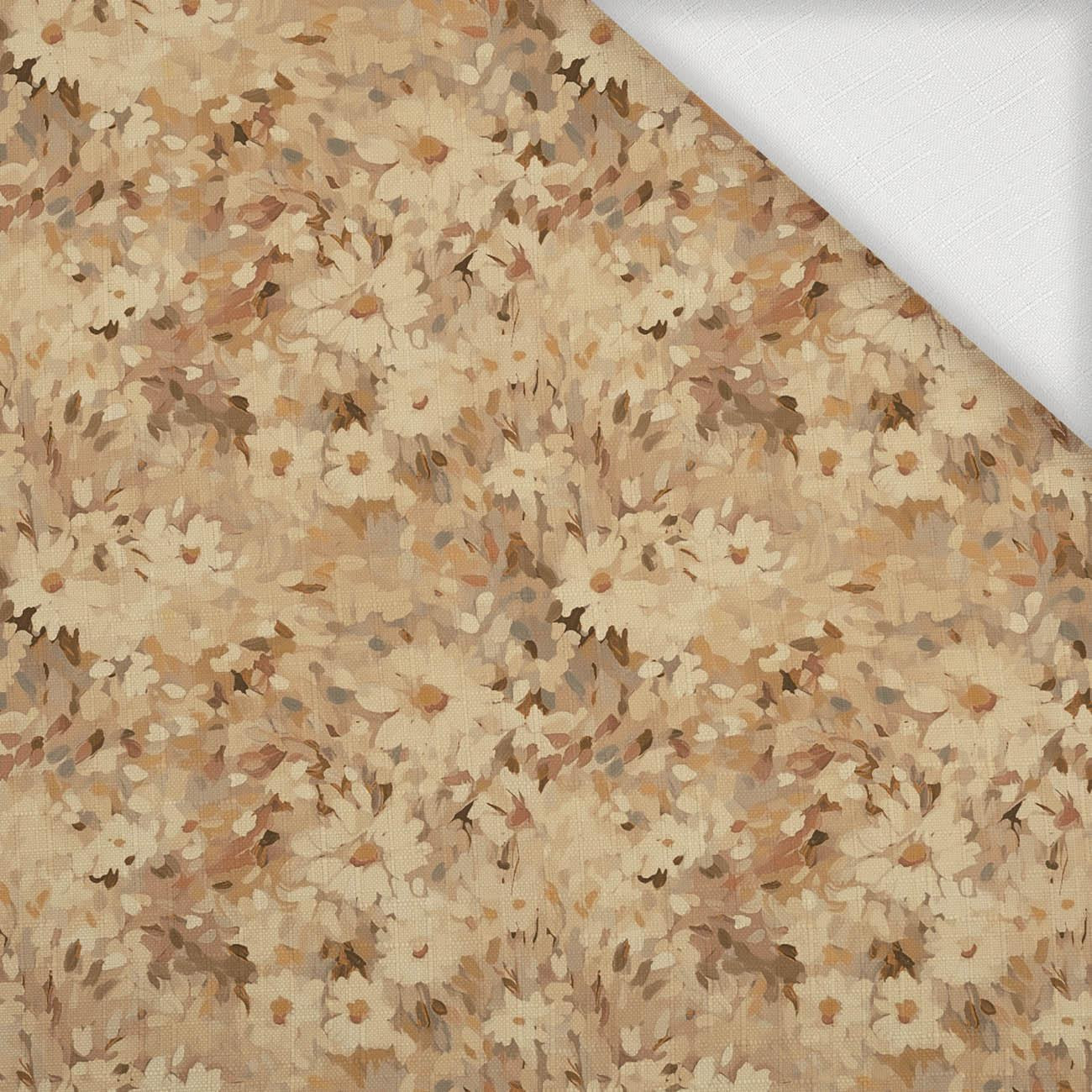 BEIGE / FLOWERS - Tkanina na ubrusy