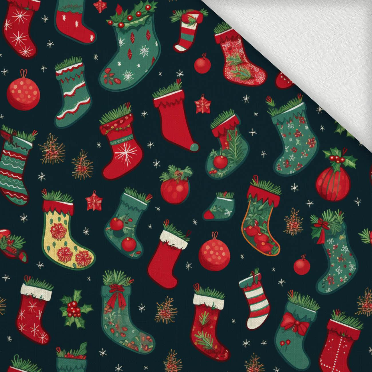 CHRISTMAS SOCKS - Tkanina na ubrusy