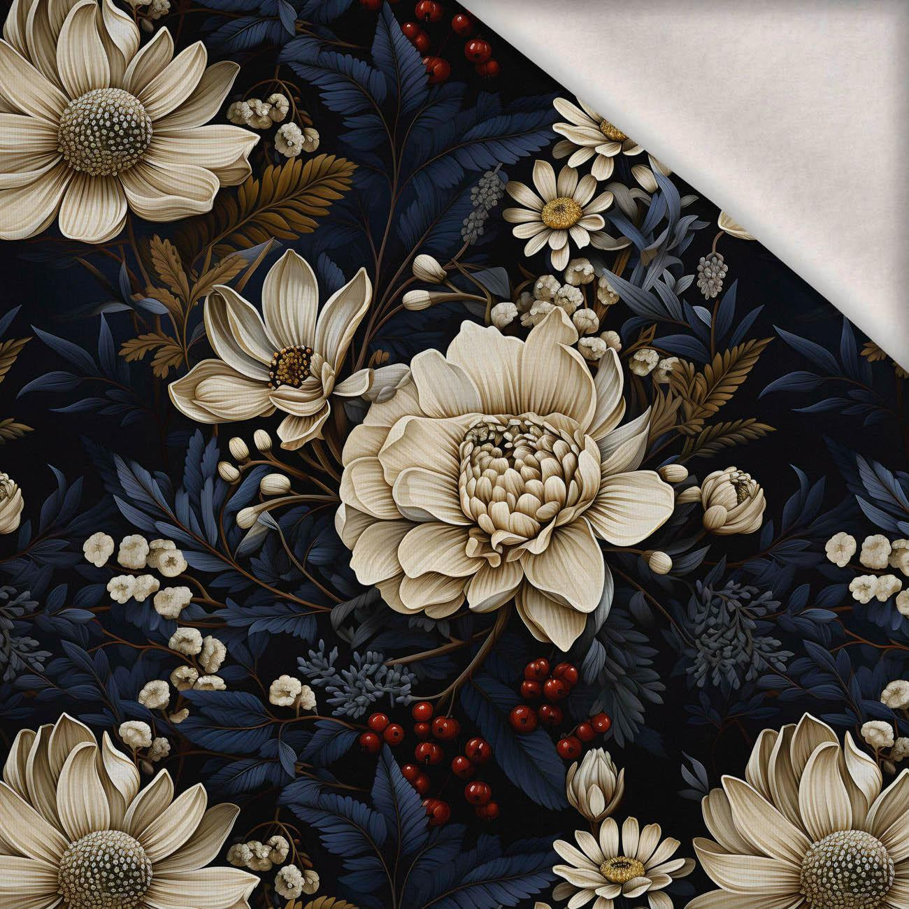 VIBRANT FLOWERS VZ. 2 - teplákovina počesaná s elastanem ITY