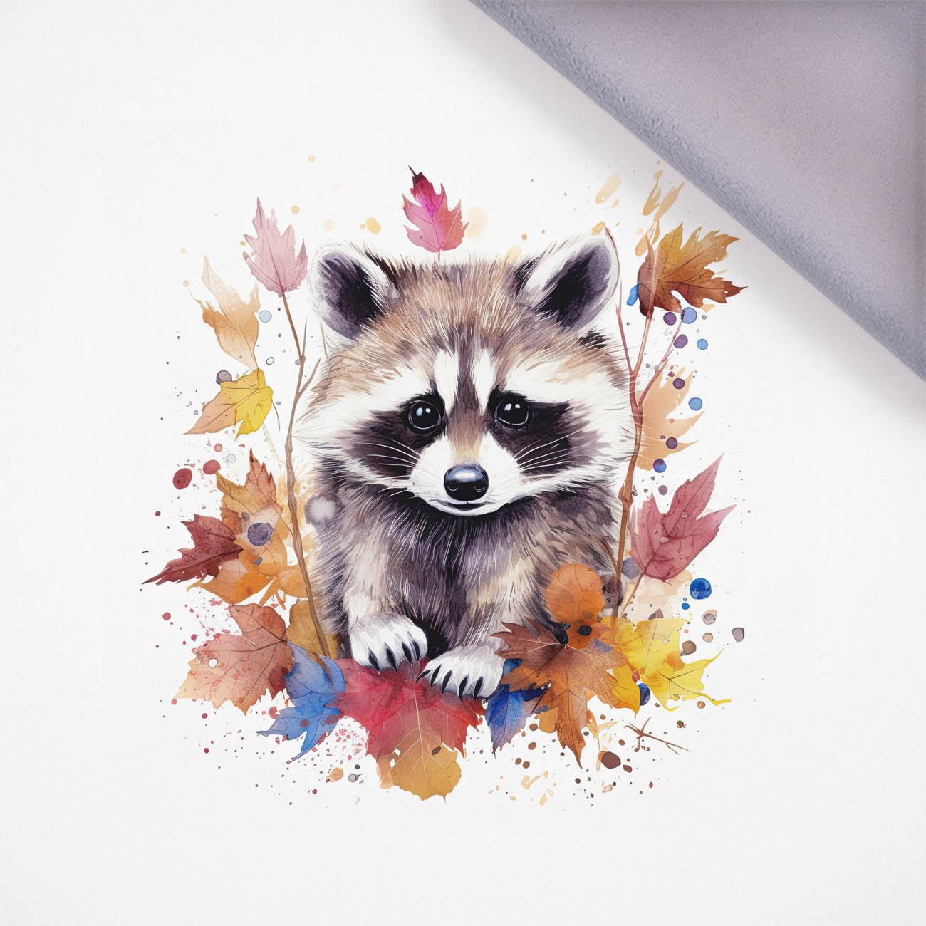 WATERCOLOR RACCOON vz. 2 - panel, softshell (60cm x 50cm)