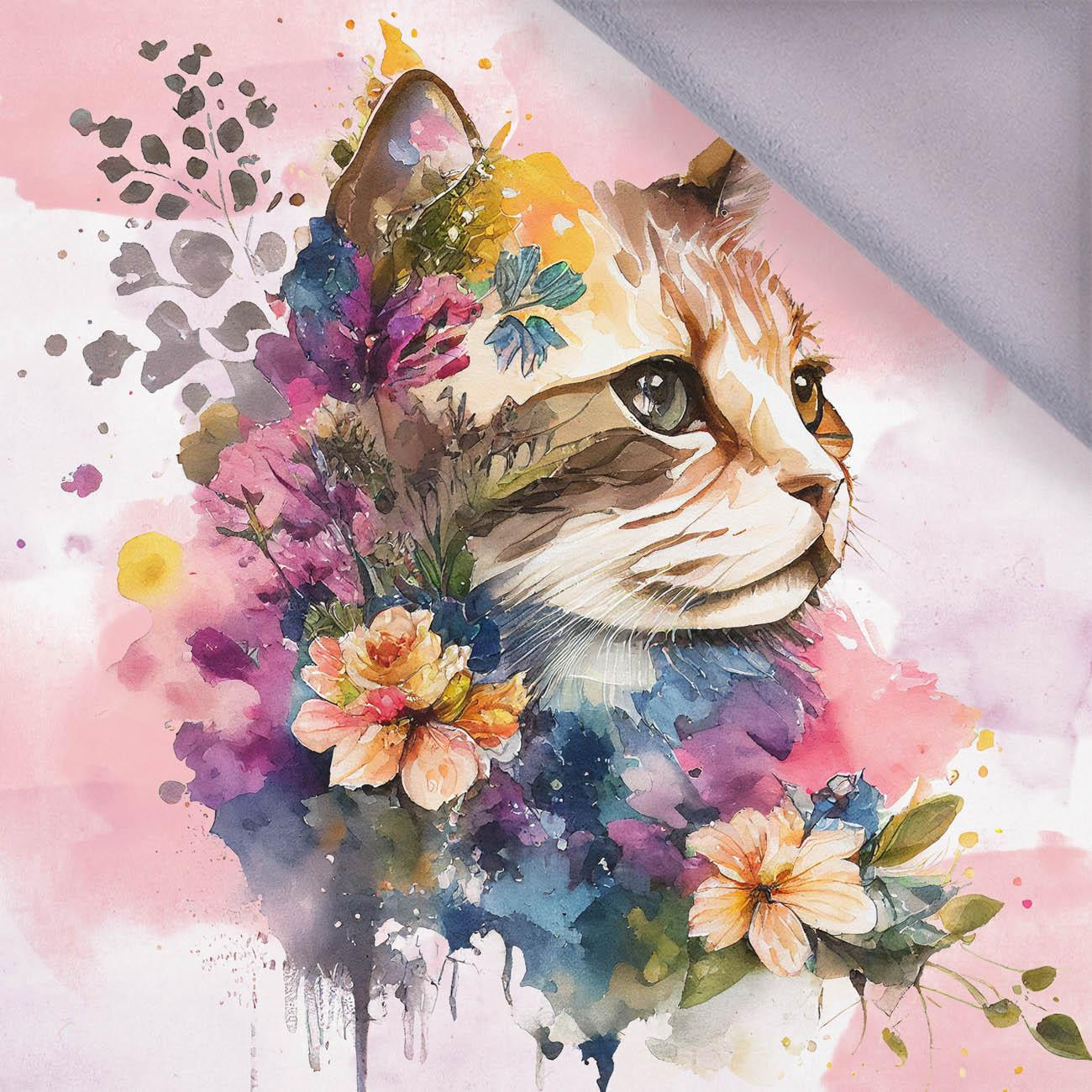 WATERCOLOR CAT VZ. 1 - panel, softshell (60cm x 50cm)