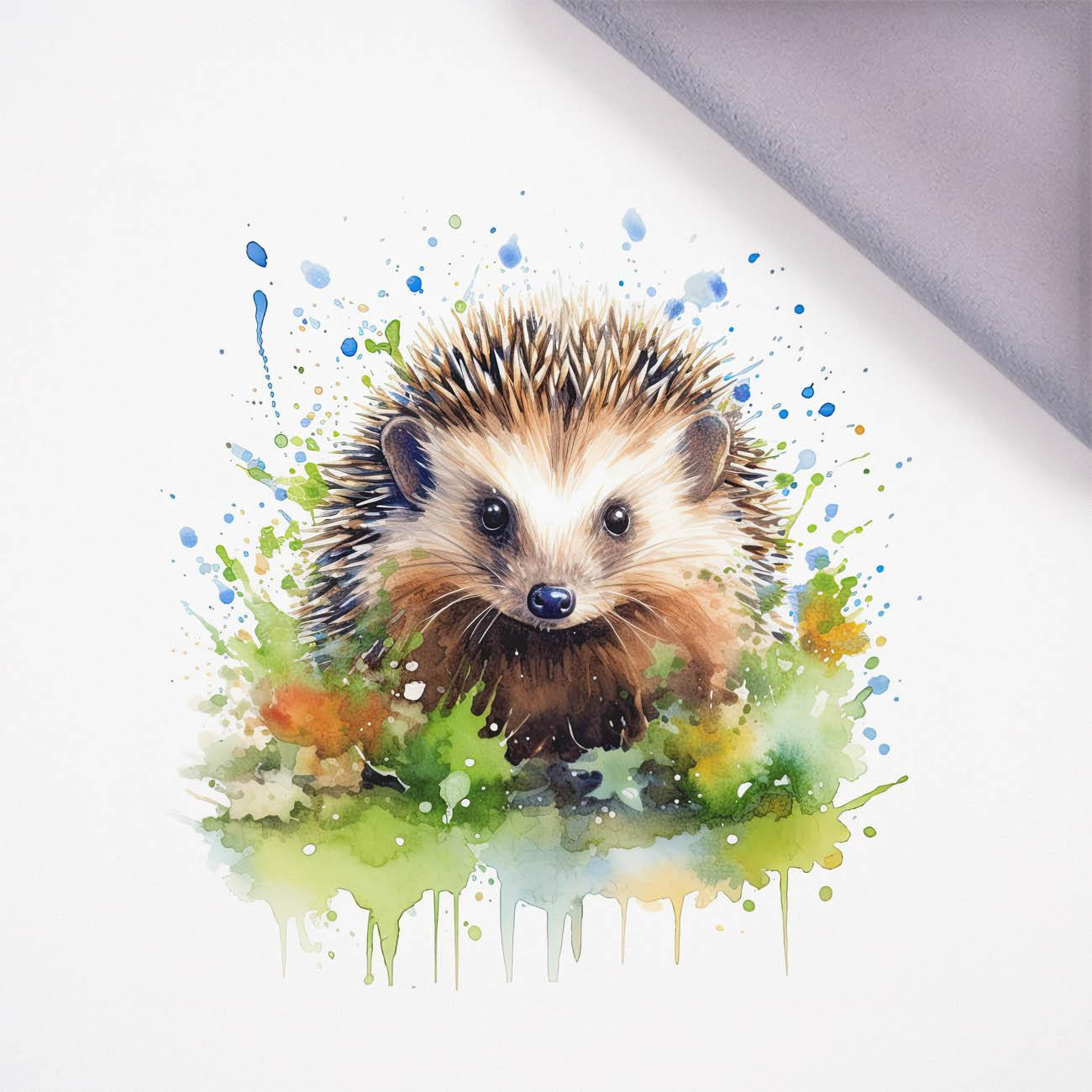 WATERCOLOR HEDGEHOG - Panel (75cm x 80cm), softshell 