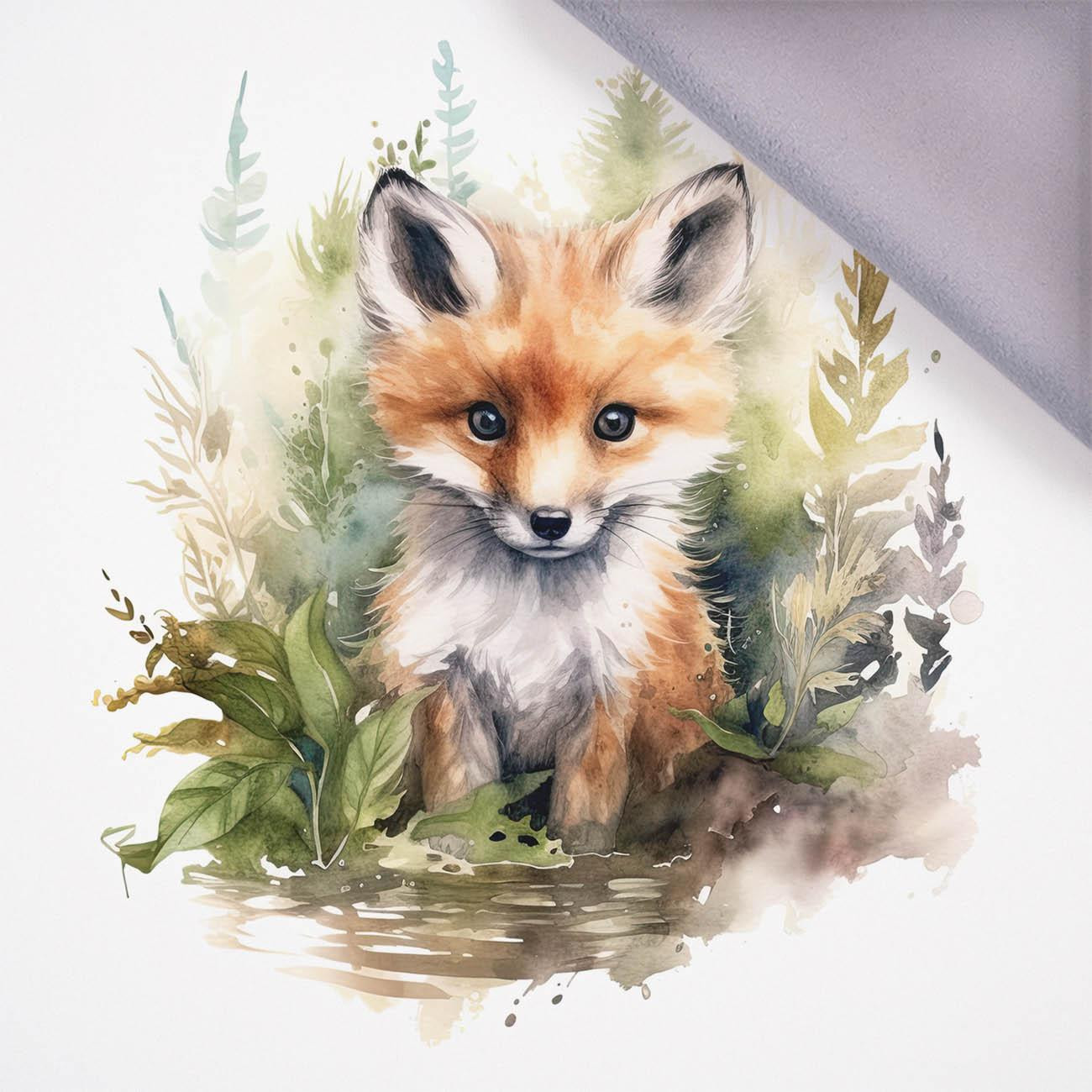 WATERCOLOR FOX - Panel (75cm x 80cm), softshell 