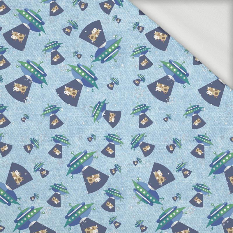 KRÁVY VE VESMÍRU (CESTA DO VESMÍRU) / ACID WASH AZUROVÝ - Organická Teplákovina