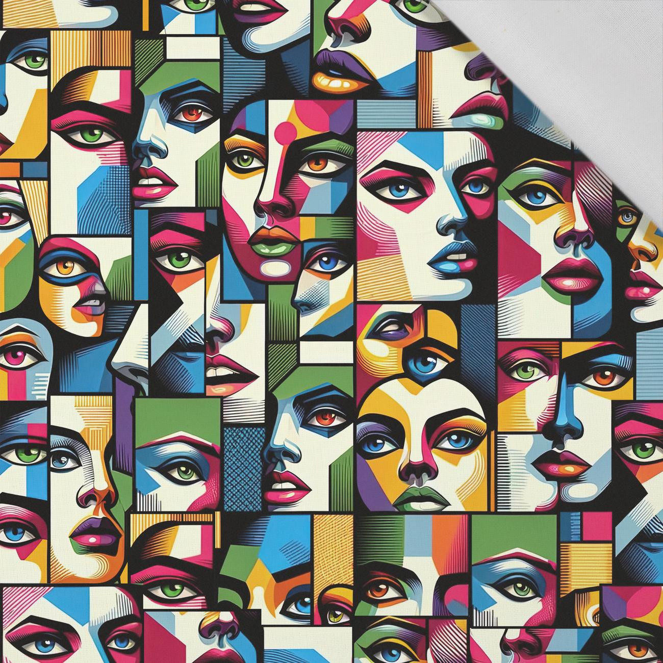 FACES PAT. 1 - tkanina bawełniana