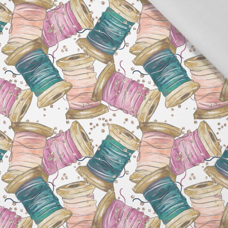 KOLOROWE SZPULKI  - tkanina bawełniana