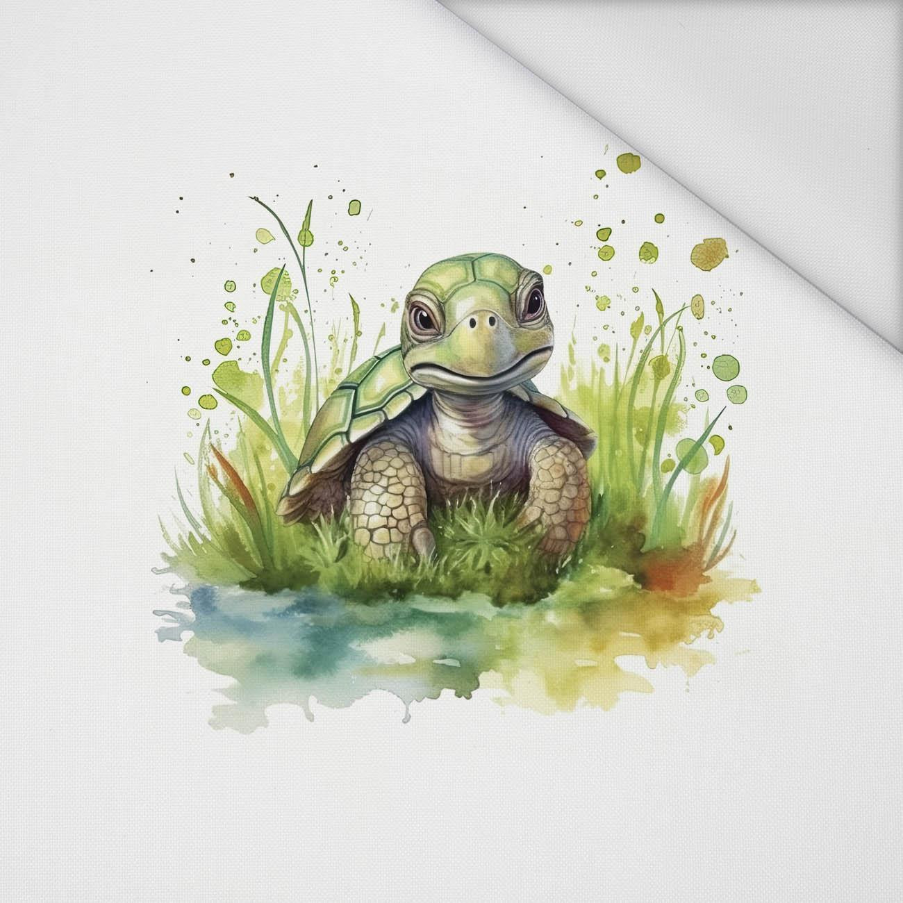 WATERCOLOR TORTOISE - Paneel (60cm x 50cm) Voděodolná tkanina Oxford