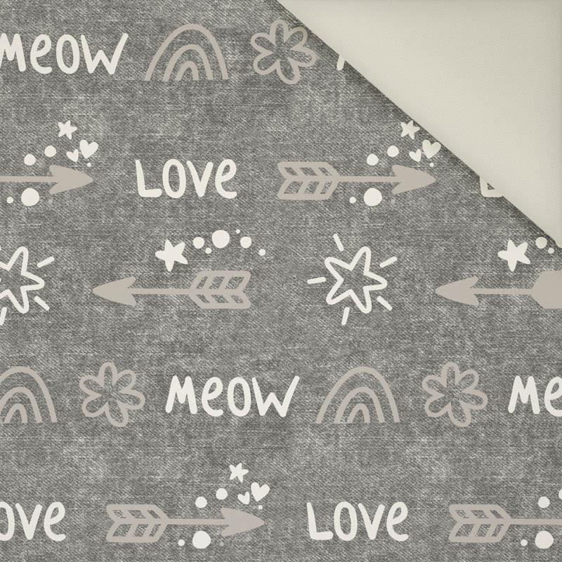 ŠIPKY / love (KOČIČÍ SVĚT) / ACID WASH šedý - Potahový velur 