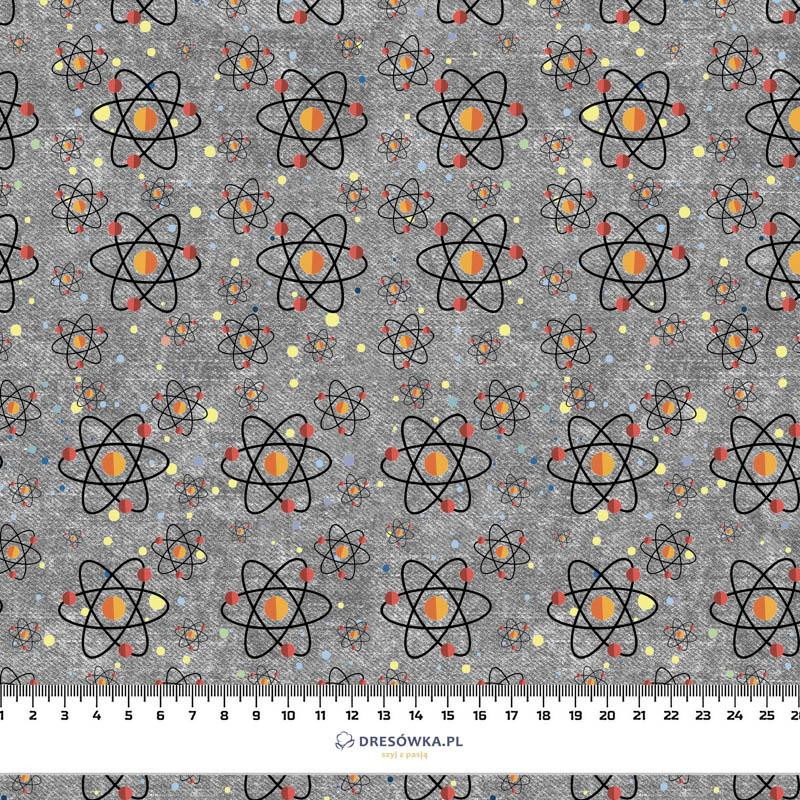 VESMÍRNÉ ATOMY (CESTA DO VESMÍRU) / ACID WASH šedý - tkanina bawełniana