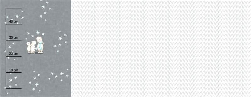 MEDVĚDI A HVĚZDIČKY / acid šedý (KOUZELNÝ VÁNOČNÍ LES) - panoramic panel SINGLE JERSEY
