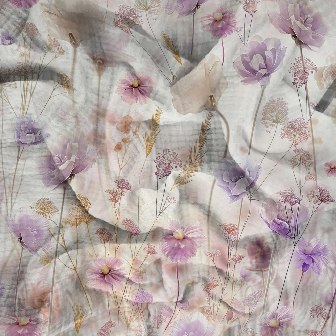 FLOWERS wz.10 - Mušelín bavlněný