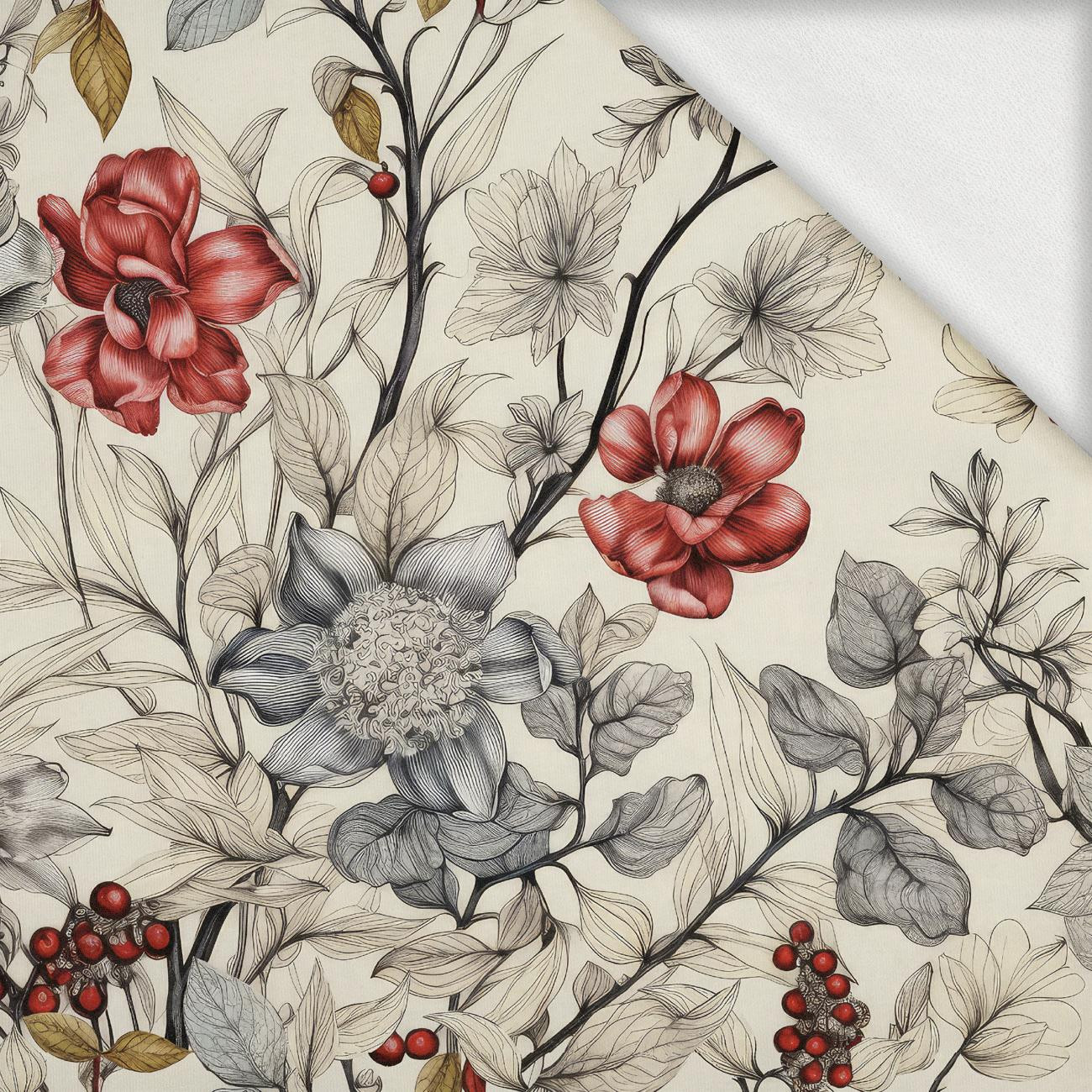 FLOWERS wz.16 - teplákovina počesaná s elastanem ITY