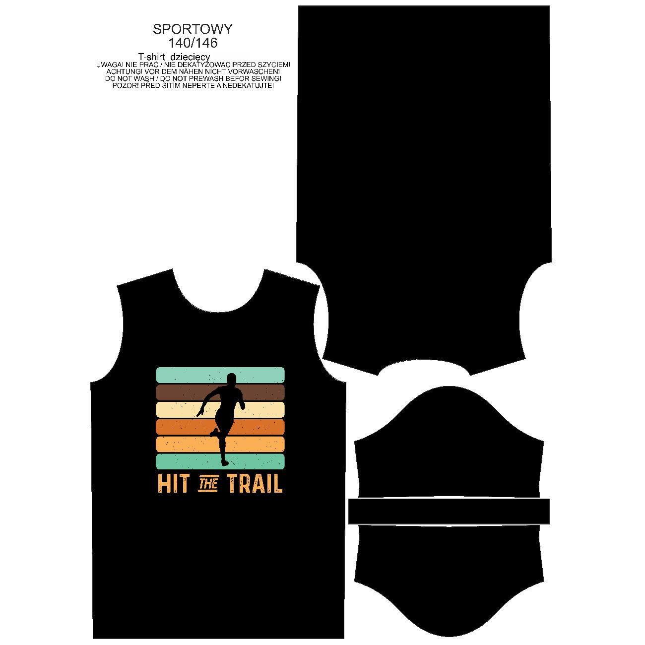 SPORTOVNÍ DĚTSKÉ TRIČKO - HIT THE TRAIL / Černá (140/146)