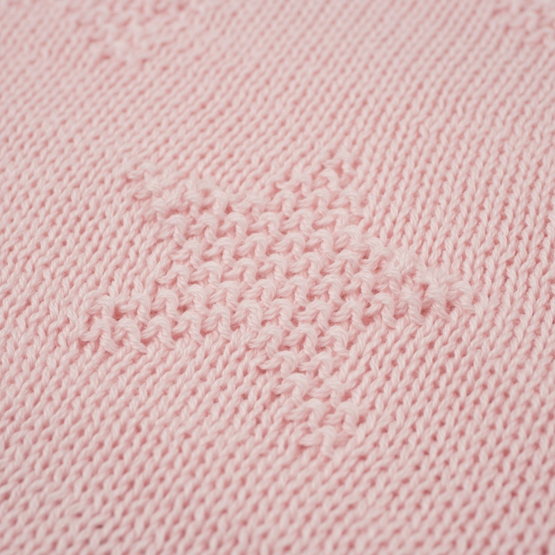 DEKA (HVĚZDY) / bledá růžová S - tenký panel pletený