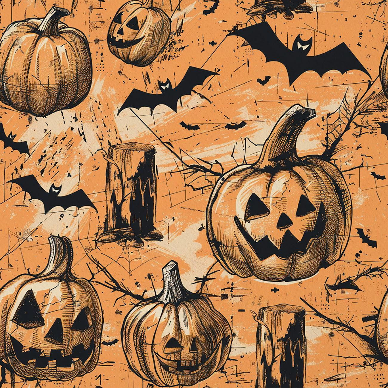 HALLOWEEN wz.10 - tkanina bawełniana