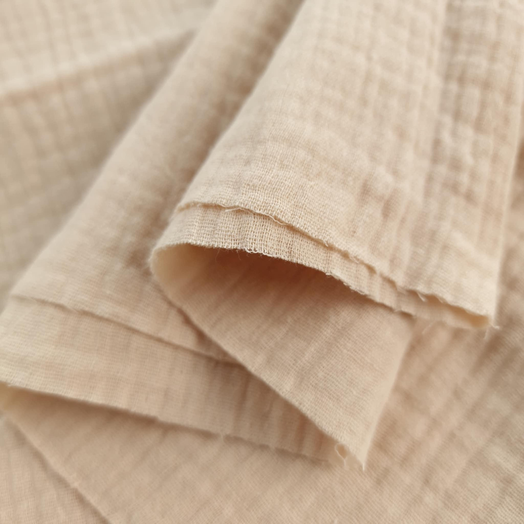 Mušelín bavlněný dvojitá gázovina - BEIGE