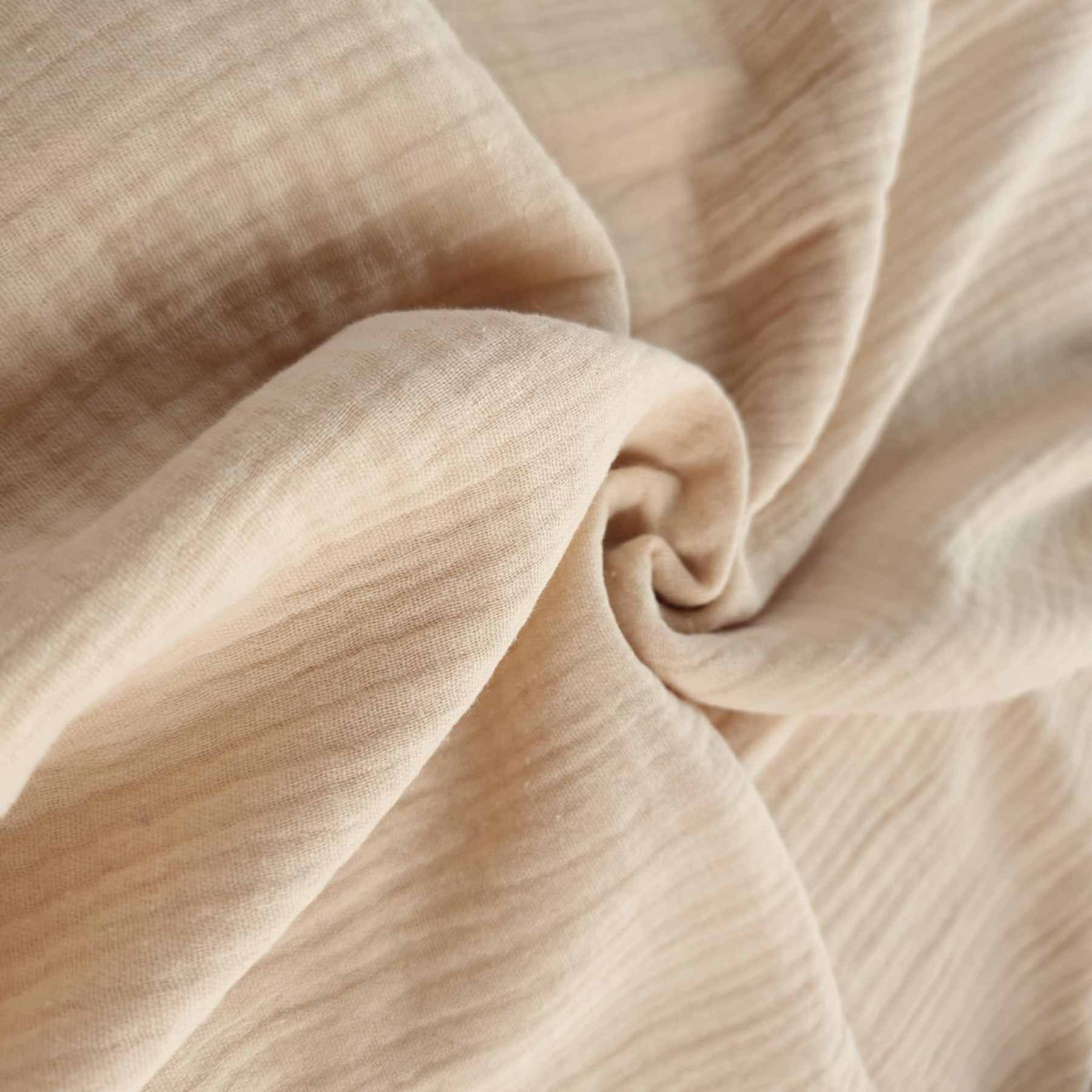 Mušelín bavlněný dvojitá gázovina - BEIGE
