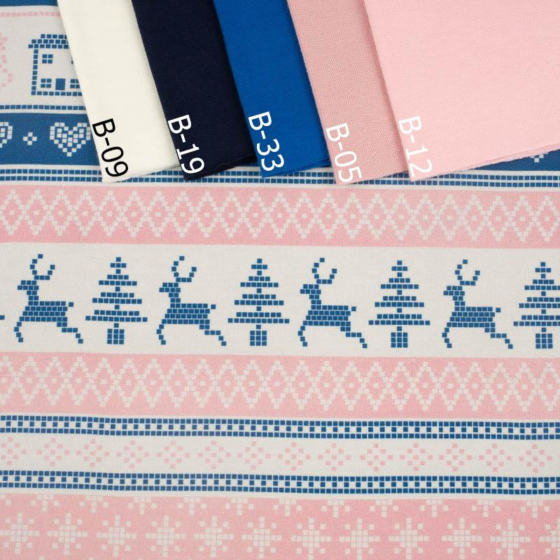 MERRY CHRISTMAS VZ. 2 (NORSKÉ VZORY) - organický úplet single jersey s elastanem