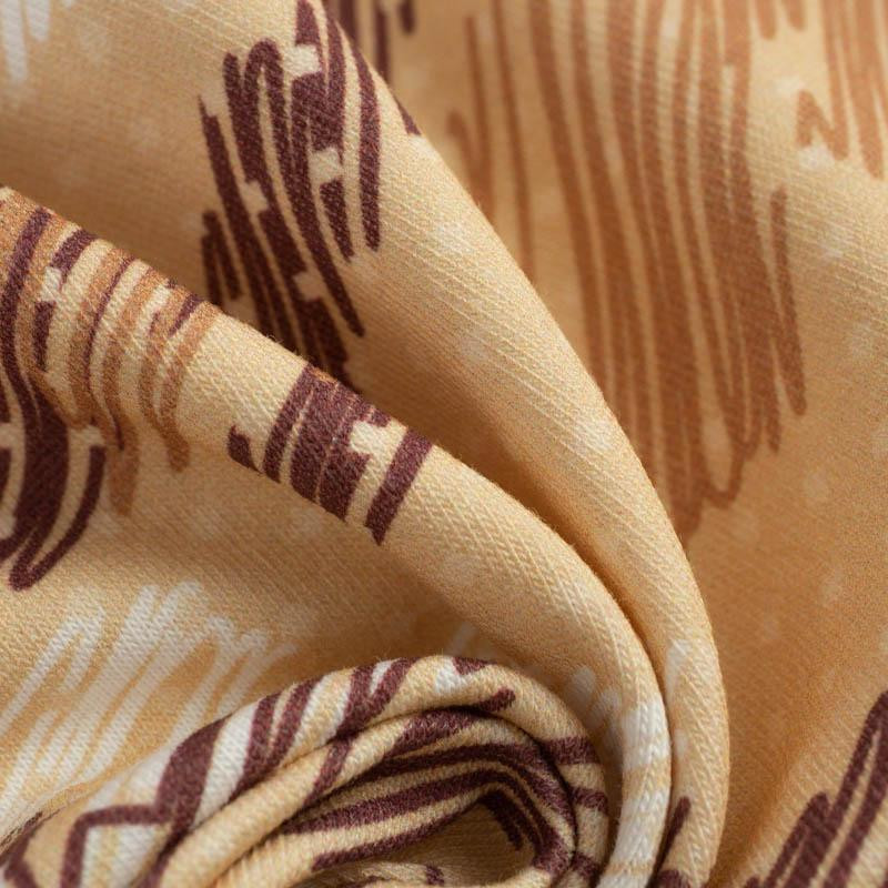 MORO - čmáranice / hořčicový- organický úplet single jersey s elastanem