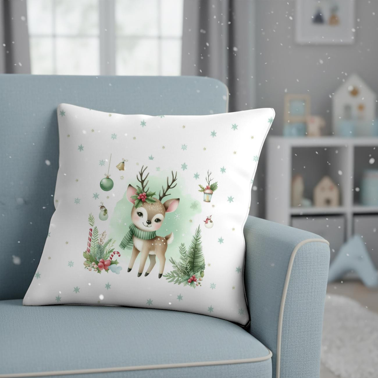 WINTER ANIMALS wz.9 - panel (60cm x 50cm)  Potahový velur 