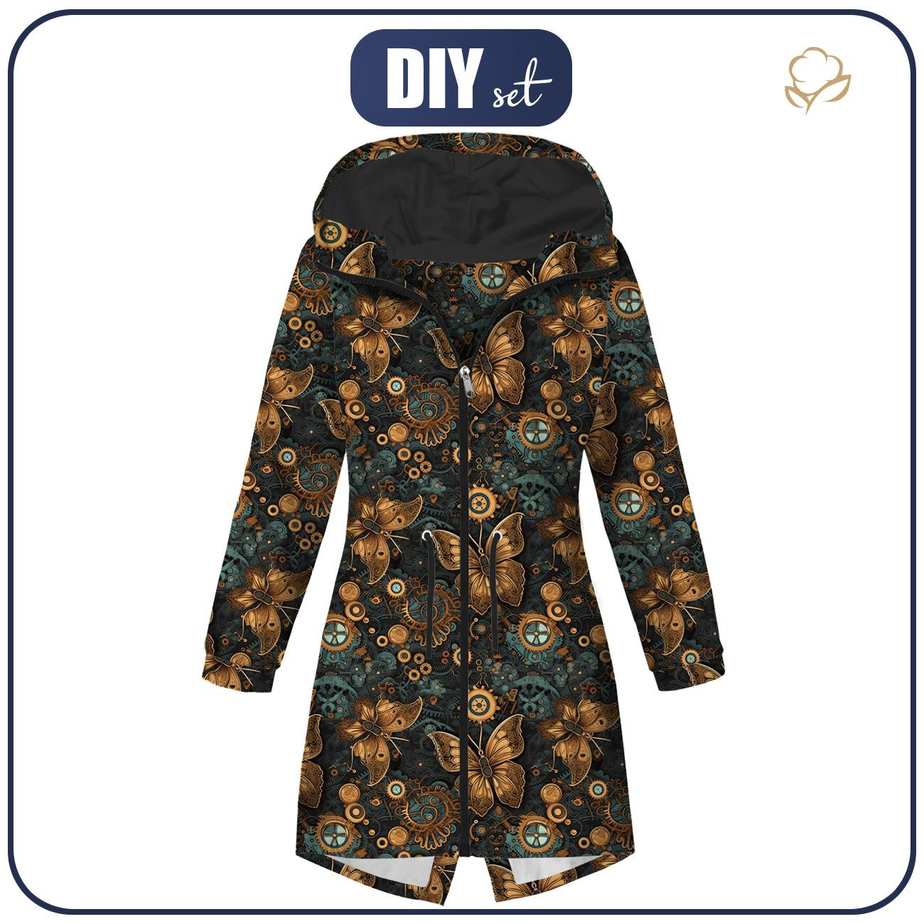 DÁMSKÁ BUNDA PARKA (ANNA) - BUTTERFLY FLOWERS WZ.12 - softshell