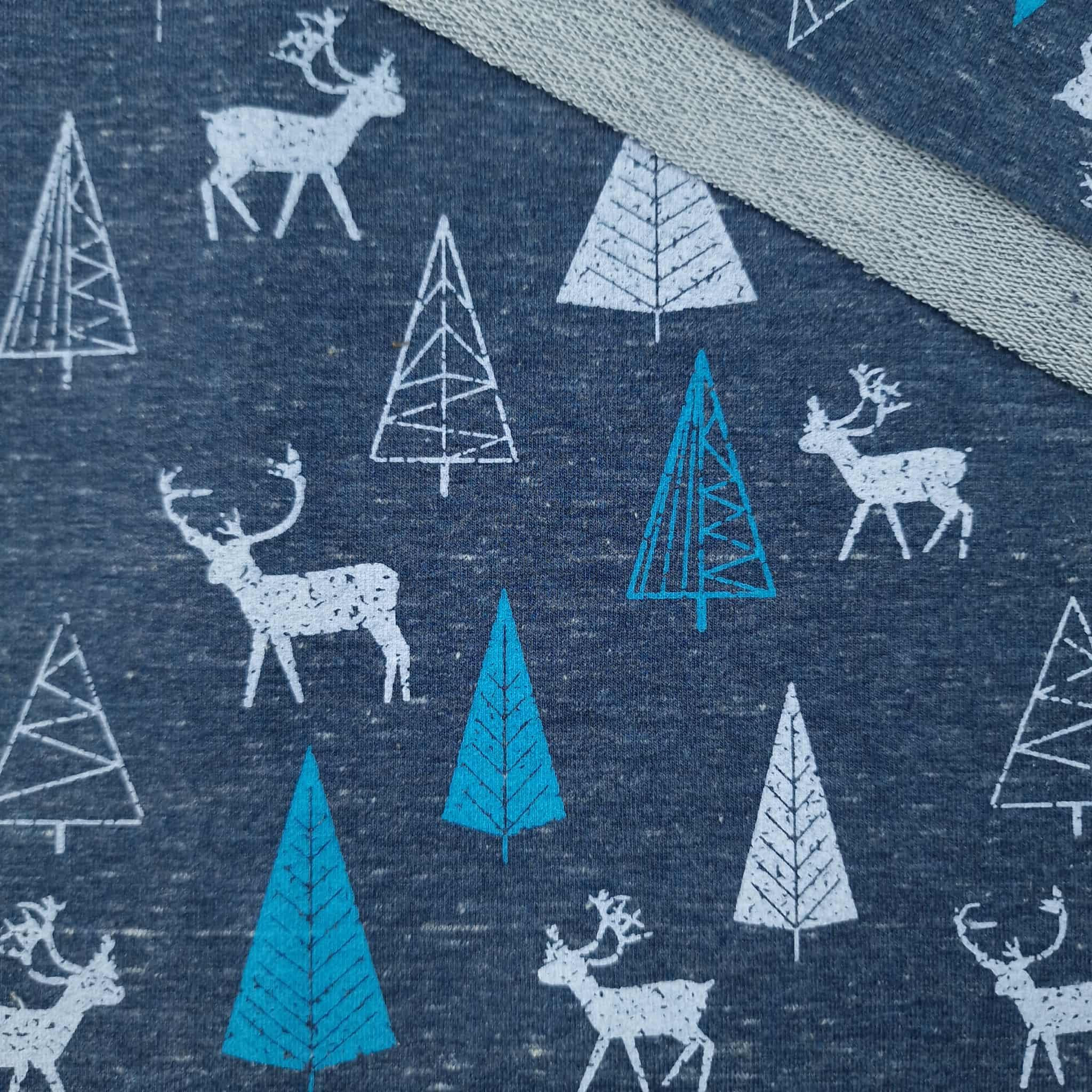 TURQUOISE REINDEERS / jeans - teplakovina