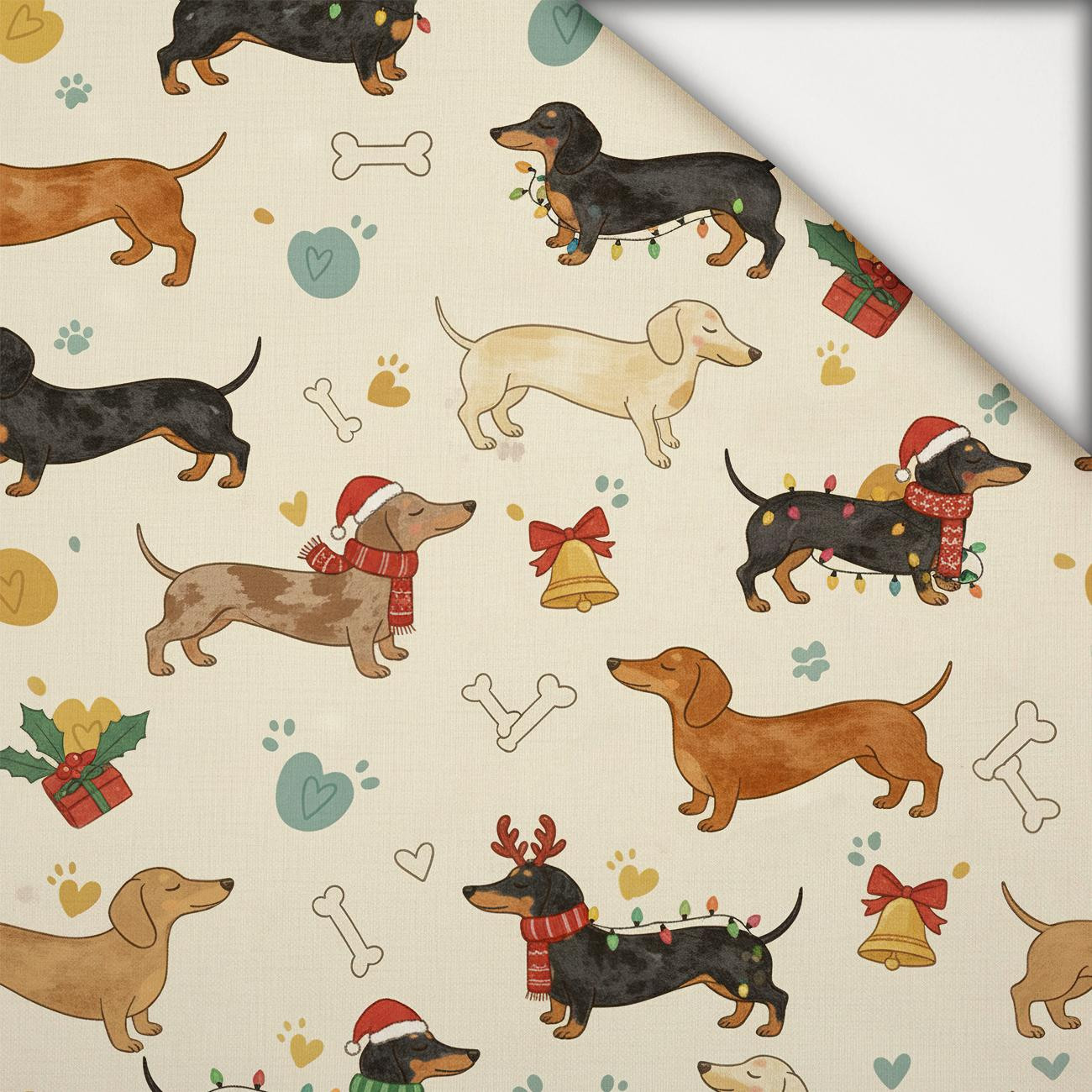 CHRISTMAS DOGS VZ. 2 - lehký, česaný úplet