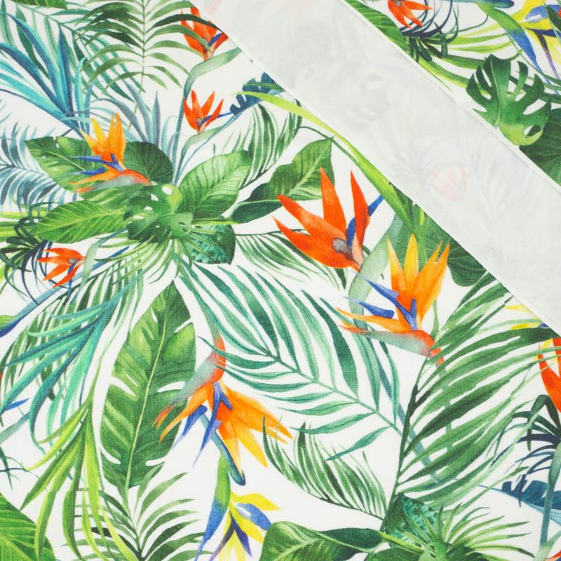 RAJSKA DŻUNGLA / biały - organický úplet single jersey s elastanem 