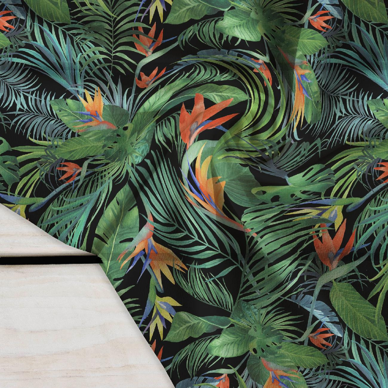 RAJSKÁ DŽUNGLE/ černý - Krep