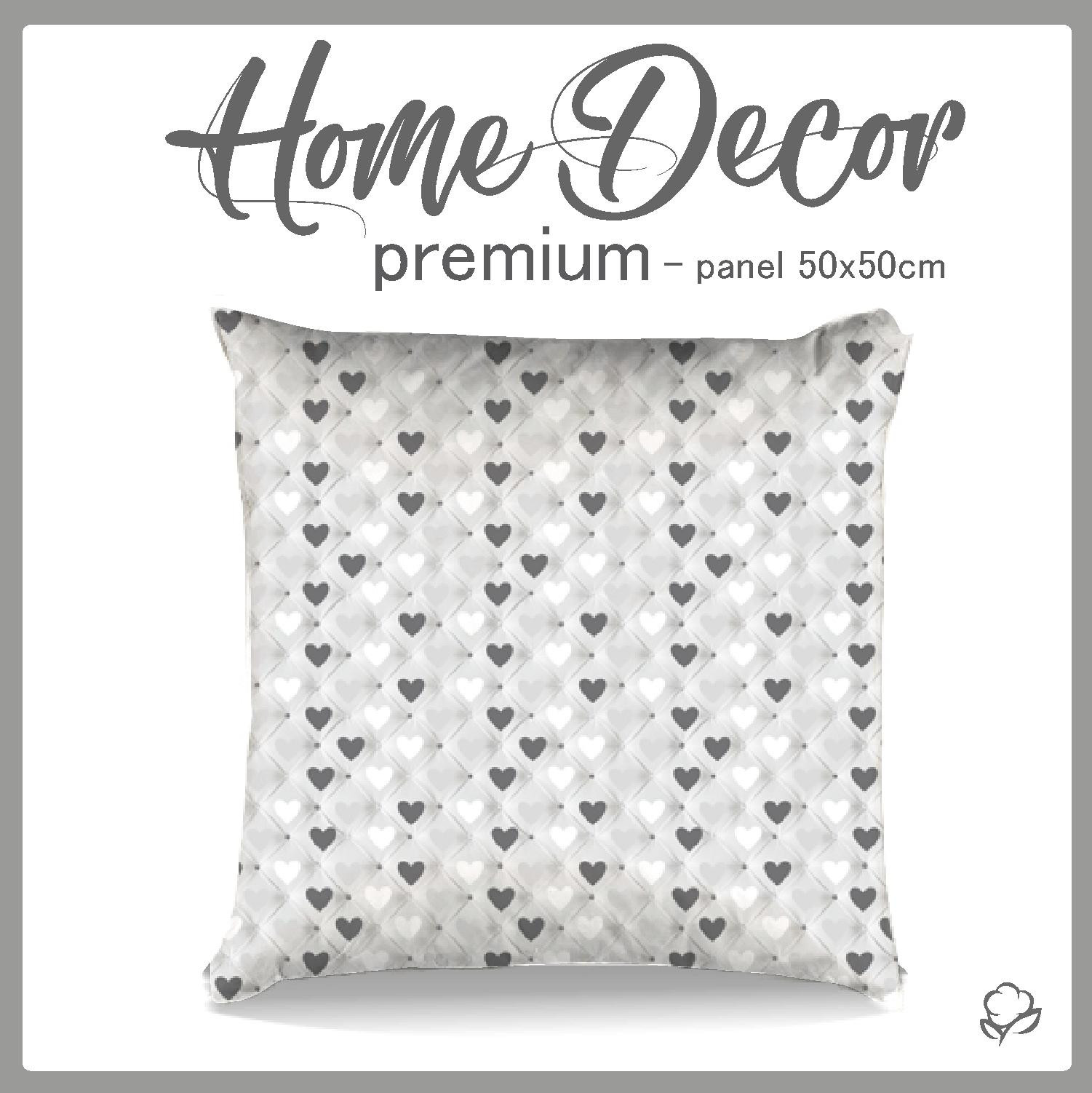 POLŠTÁŘOVÝ PANEL - SRDÍČKA BÍLÉ ŠEDÉ - HOME DECOR PREMIUM