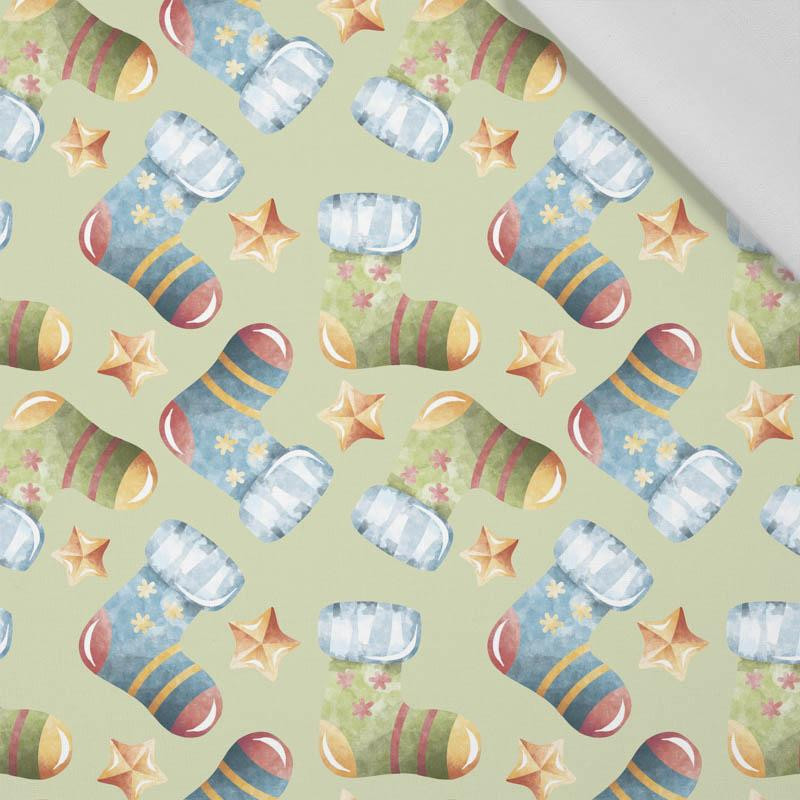 BAREVNÉ PONOŽKY / HVĚZDY (VÁNOČNÍ ČAS) - bavlněná tkanina