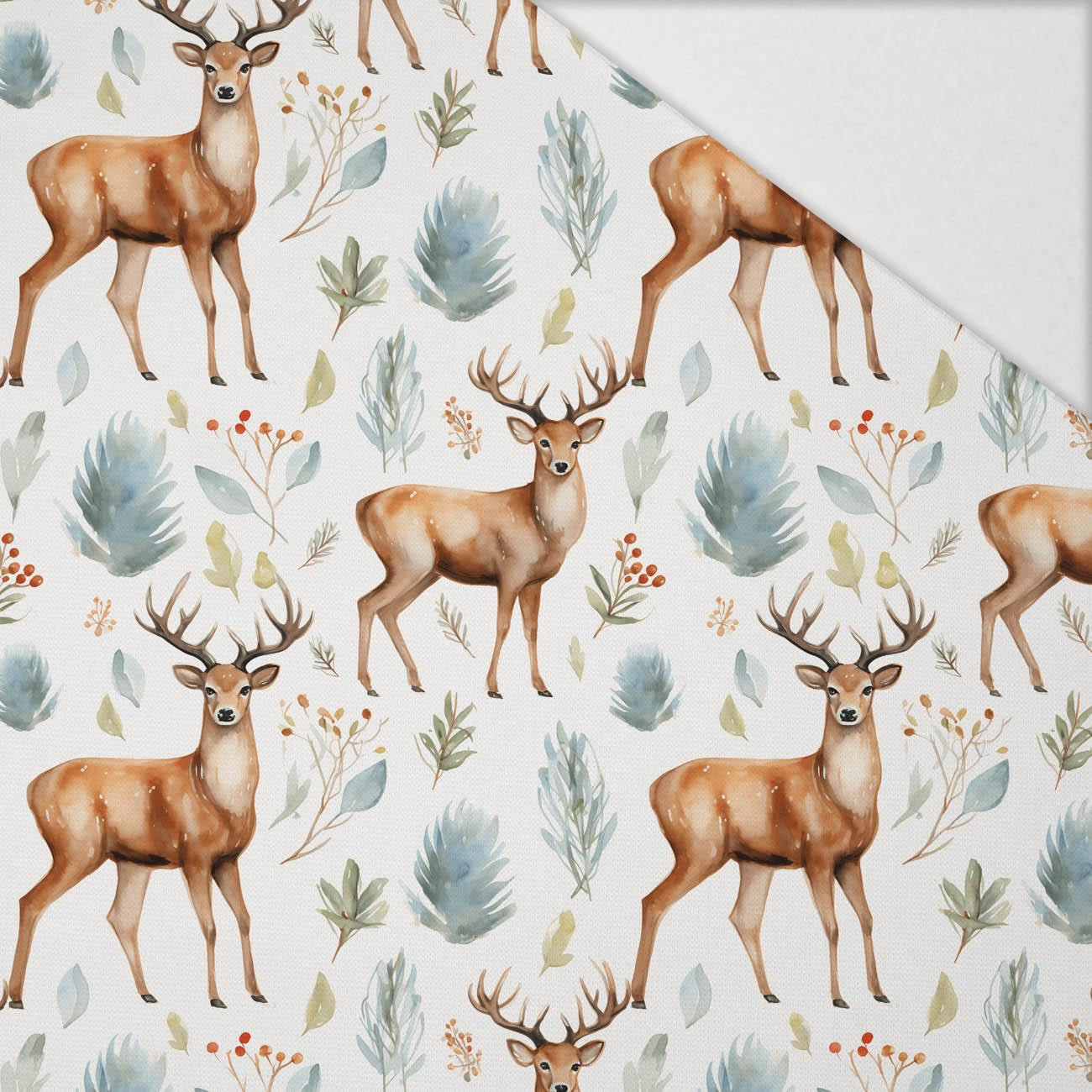 PASTEL REINDEER - Hydrofobní česaná teplákovina