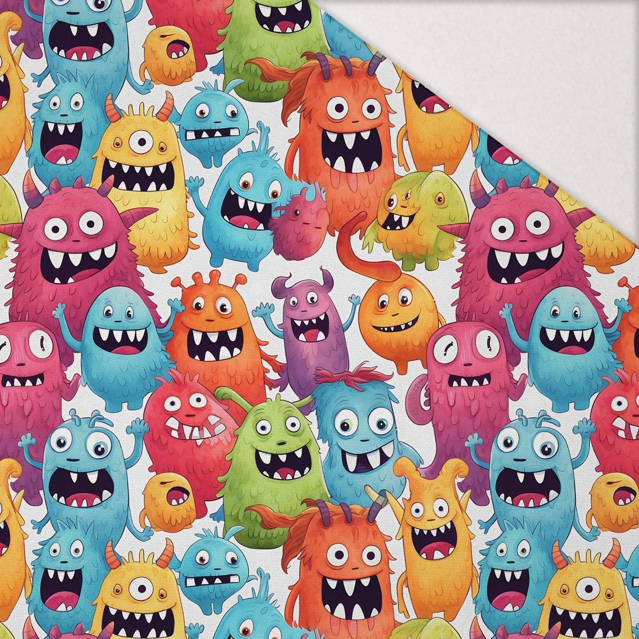 FUNNY MONSTERS VZ. 4 - Hydrofobní česaná teplákovina FUNNY MONSTERS VZ. 4 - Hydrofobní česaná teplákovina