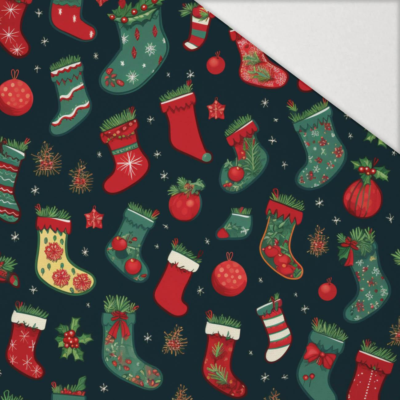 CHRISTMAS SOCKS - Hydrofobní česaná teplákovina CHRISTMAS SOCKS - Hydrofobní česaná teplákovina