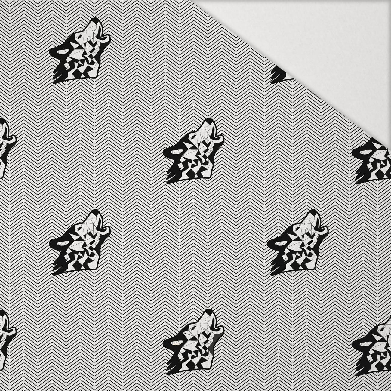 WOLF / NOČNÍ VOLÁNÍ / bílá - Hydrofobní česaná teplákovina WOLF / NOČNÍ VOLÁNÍ / bílá - Hydrofobní česaná teplákovina