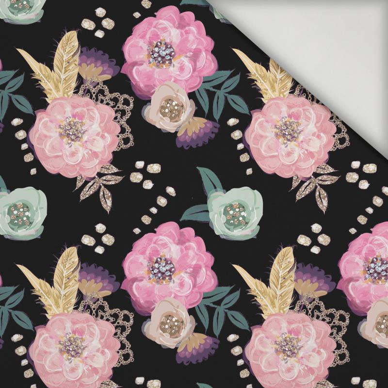 KVĚTY A ZLATÁ PÍRKA vz. 2 / černá - lycra 300g KVĚTY A ZLATÁ PÍRKA vz. 2 / černá - lycra 300g