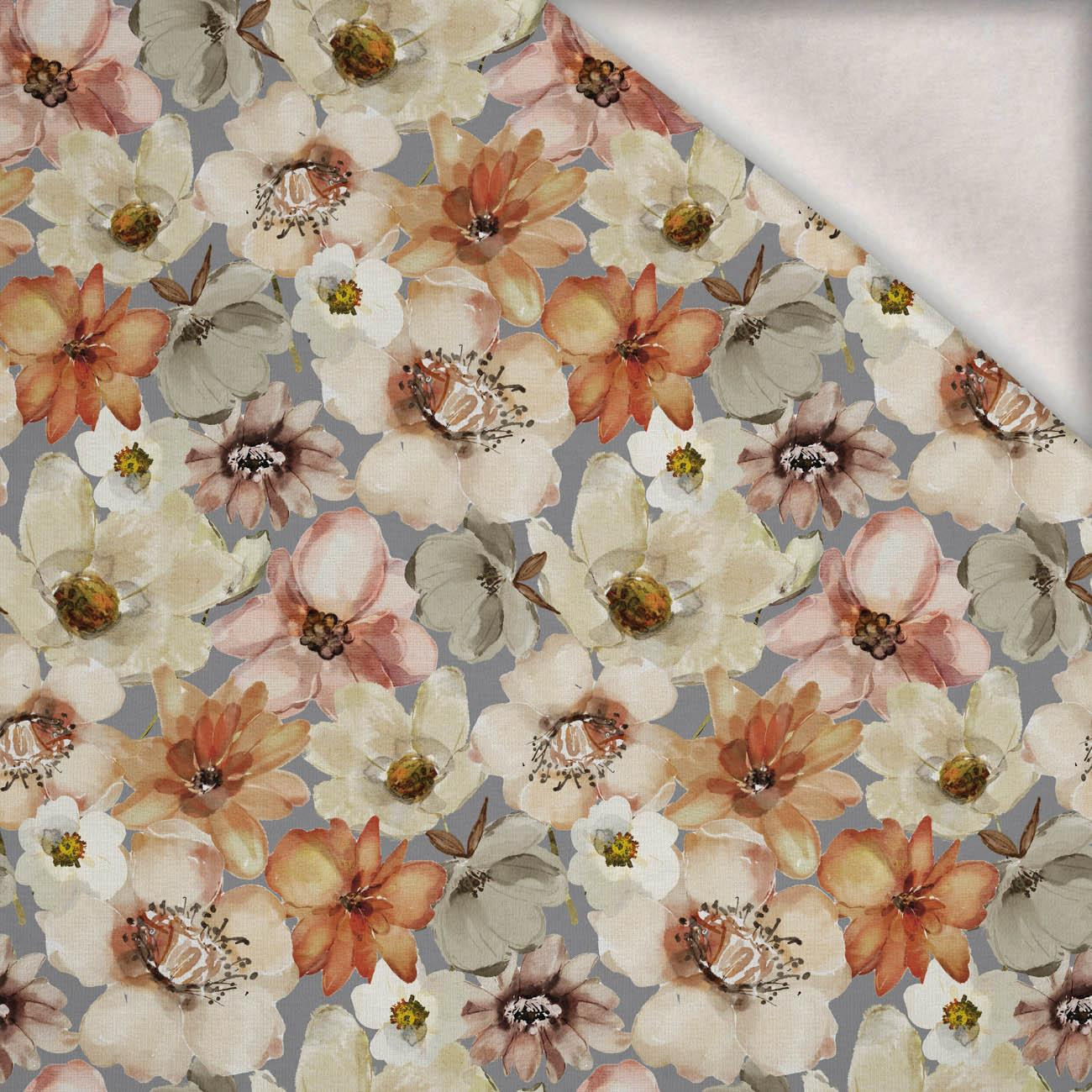 AKVARELOVÉ KVĚTY vz. 4 - teplákovina počesaná s elastanem ITY