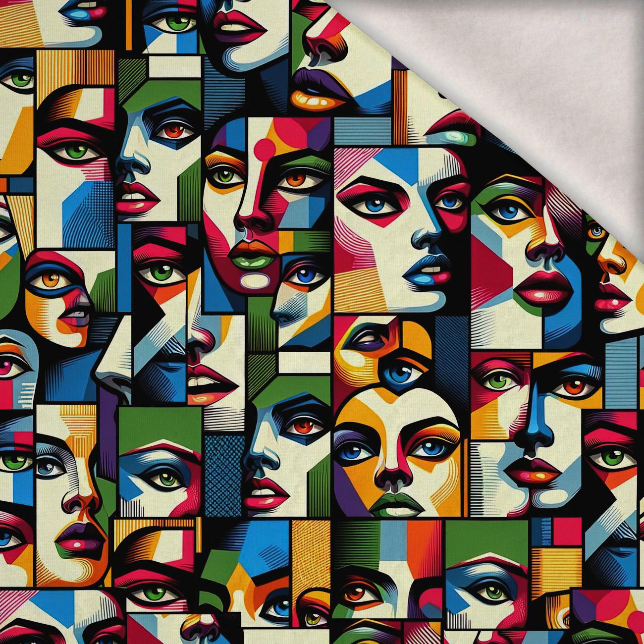 FACES PAT. 1 - teplákovina počesaná s elastanem ITY