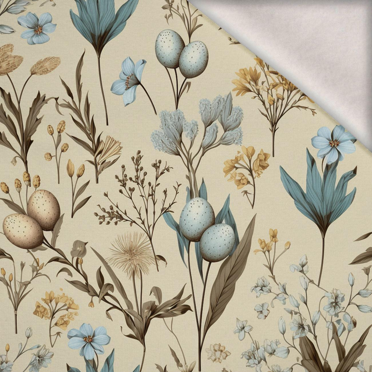 SPRING FLOWERS VZ. 4 - teplákovina počesaná s elastanem ITY