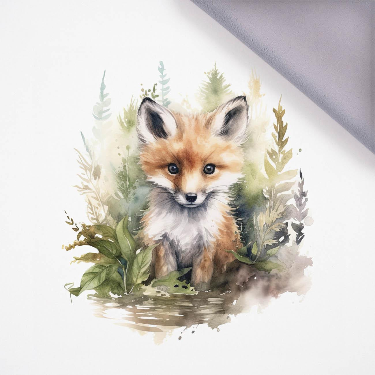 WATERCOLOR FOX - panel, softshell (60cm x 50cm)