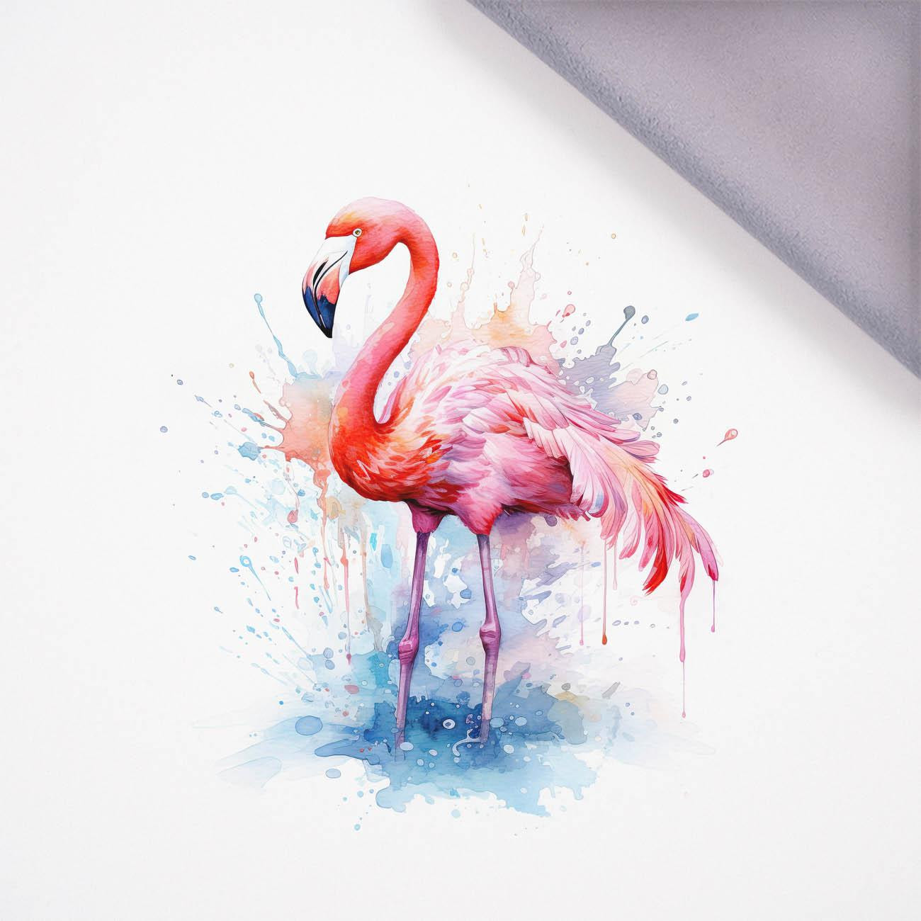 WATERCOLOR FLAMINGO - Panel (75cm x 80cm), softshell 