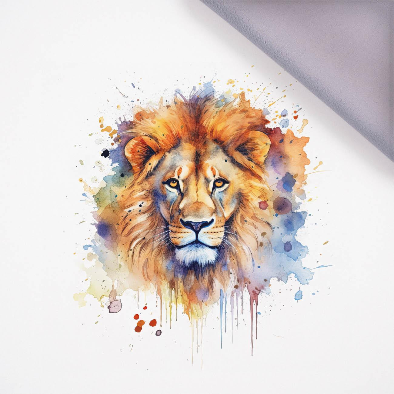 WATERCOLOR LION - Panel (75cm x 80cm), softshell 