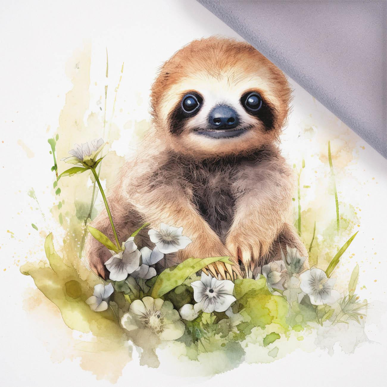 WATERCOLOR SLOTH VZ. 1 - Panel (75cm x 80cm), softshell 