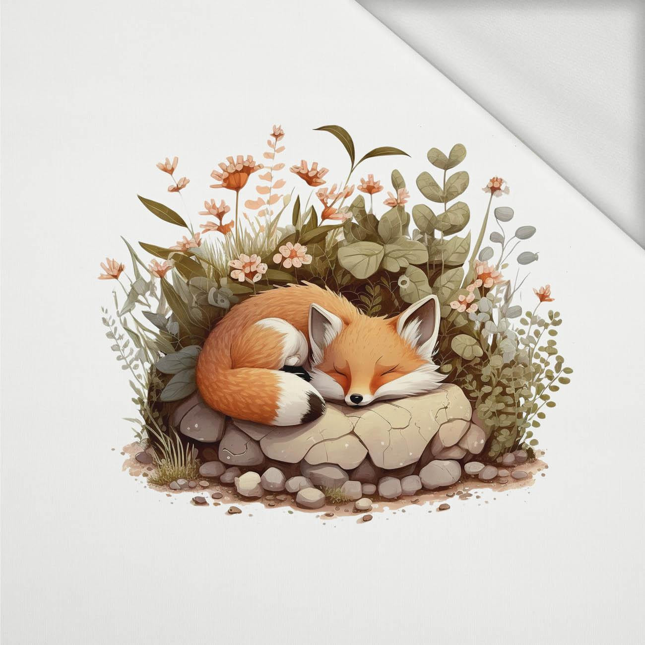 SLEEPING FOX - panel (75cm x 80cm) teplákovina