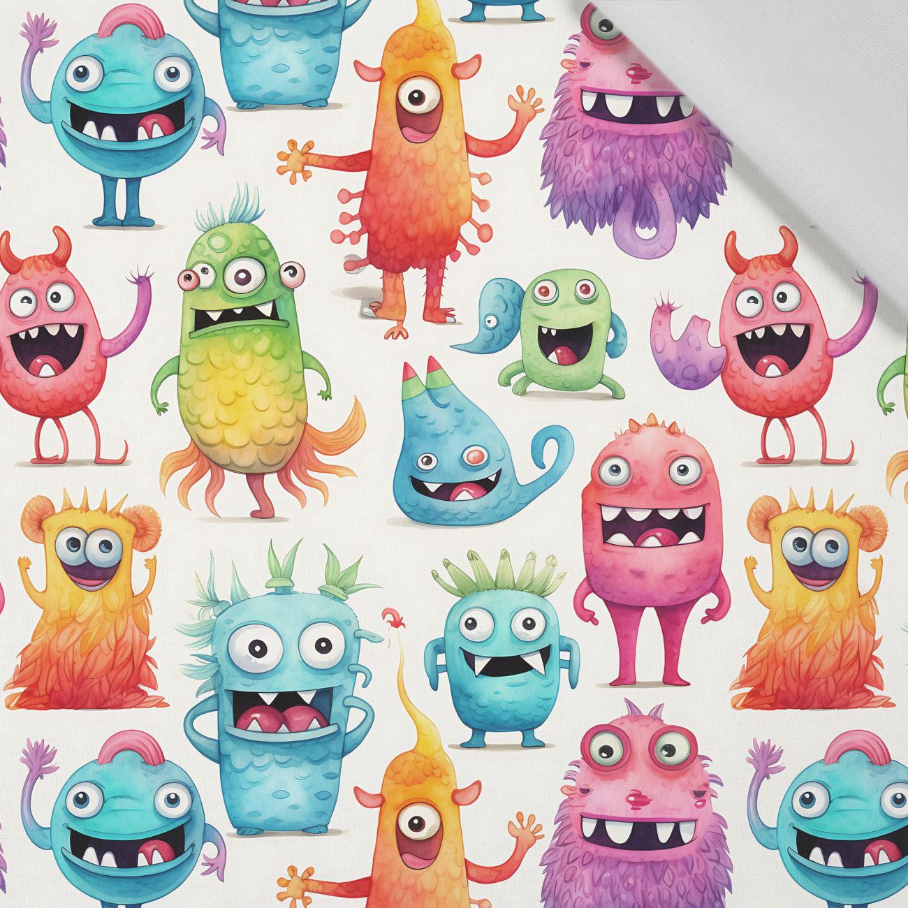 FUNNY MONSTERS VZ. 2 - tkanina bawełniana FUNNY MONSTERS VZ. 2 - tkanina bawełniana