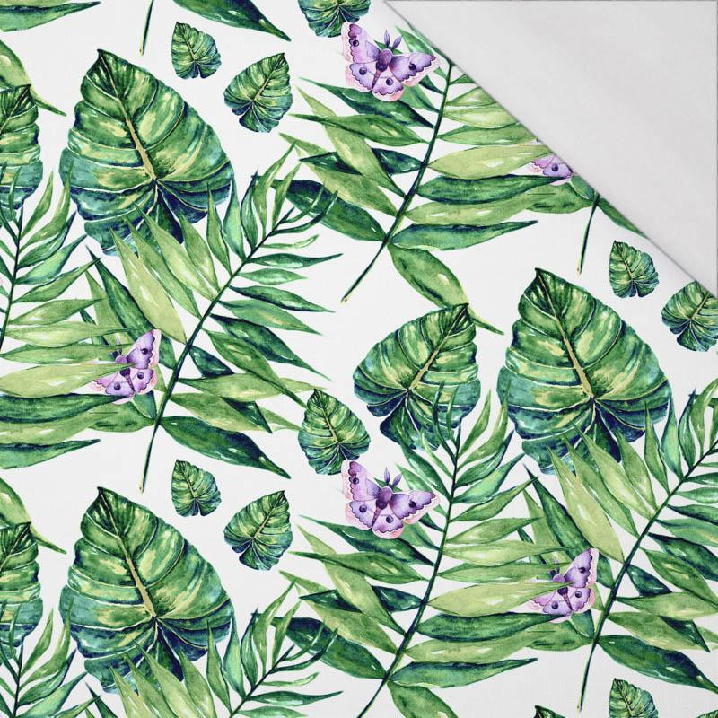 MINI LISTY A HMYZ VZ. 4 (TROPICKÁ PŘÍRODA) / bílý - organický úplet single jersey s elastanem 